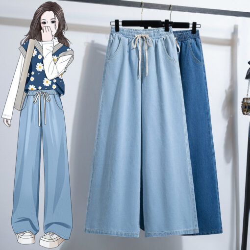 美式宽松阔腿牛仔裤女 - Image 2