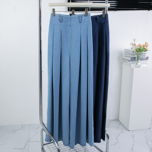 大码牛仔直筒阔腿裤 - Image 4