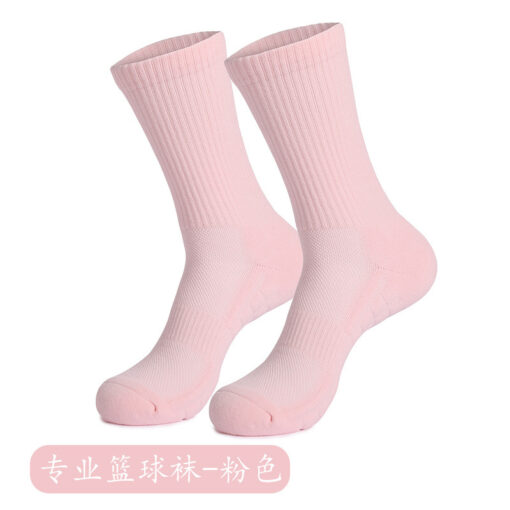 专业篮球袜毛巾底男女跑步袜子凹凸脚底缓震纯色 - Image 2