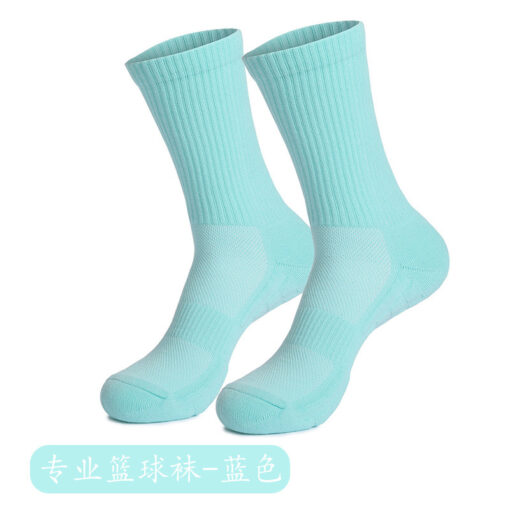 专业篮球袜毛巾底男女跑步袜子凹凸脚底缓震纯色 - Image 3
