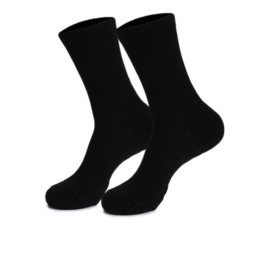 Men's  Comfortable solid color towel bottom unisex sports socks - Image 3