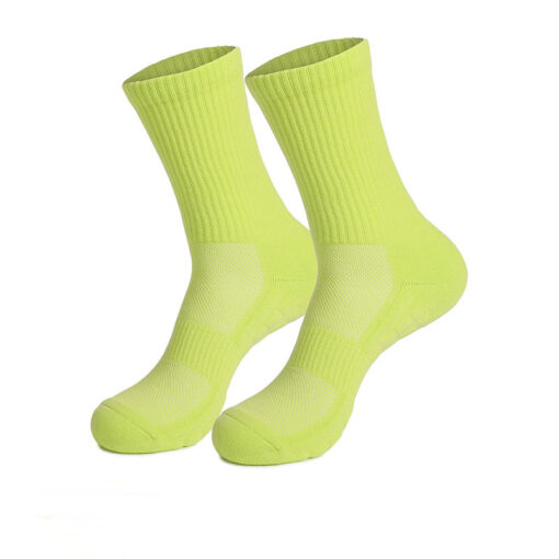 Men's  Comfortable solid color towel bottom unisex sports socks - Image 4